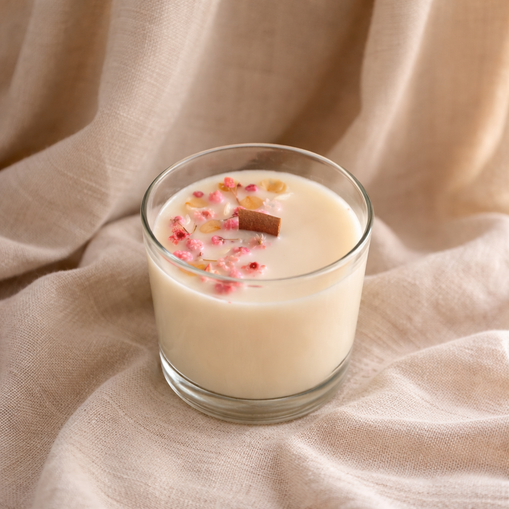 Vela Cristal Artesanal con Flores Secas - Peonía